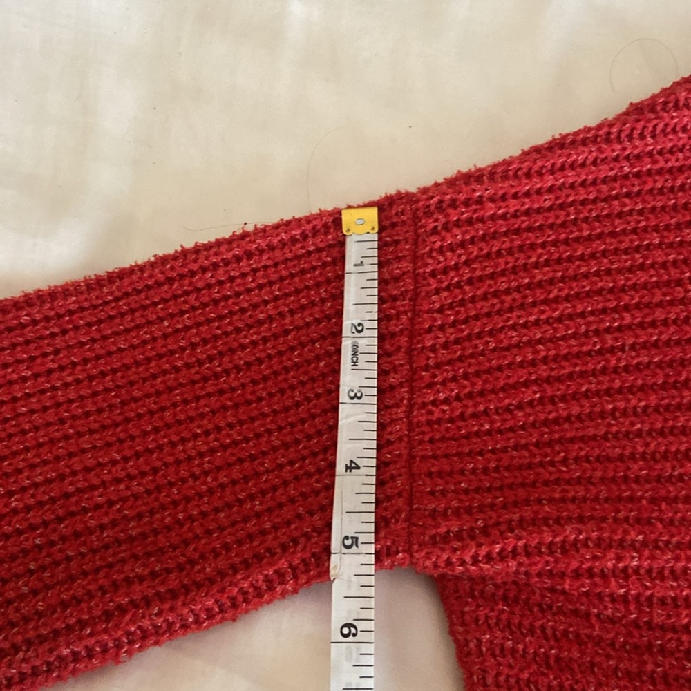Pilcro Red Ribbed Cowl Neck Sweater - Picture 12 of 14